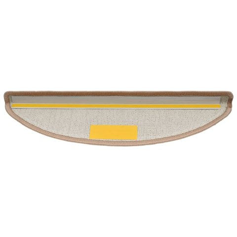 VidaXL Maty na schody 15 szt. 56x17x3 cm Jasnobrązowe półokrągłe