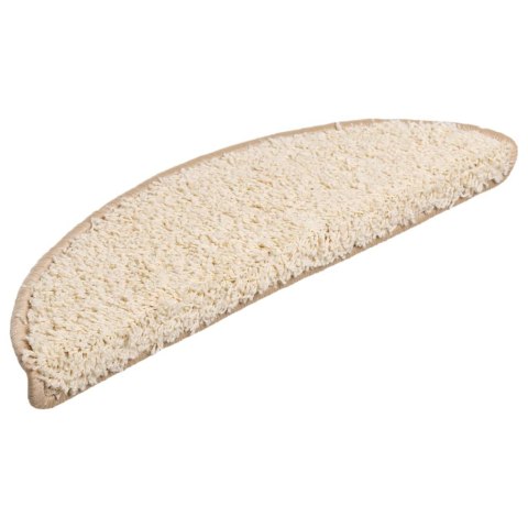 VidaXL Maty na schody 15 szt. 56x17x3 cm Kremowe półokrągłe