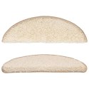 VidaXL Maty na schody 15 szt. 56x17x3 cm Kremowe półokrągłe