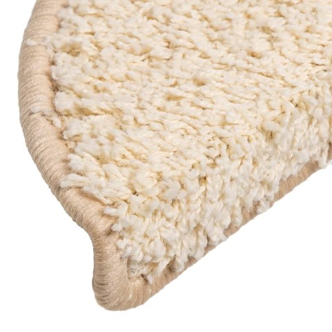VidaXL Maty na schody 15 szt. 56x17x3 cm Kremowe półokrągłe