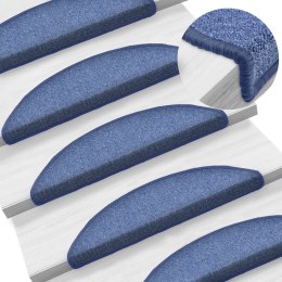 VidaXL Maty na schody 15 szt. 56x17x3 cm Niebieskie półokrągłe