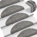 VidaXL Maty na schody 15 szt. 56x17x3 cm Szare półokrągłe