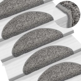 VidaXL Maty na schody 15 szt. 56x17x3 cm Szare półokrągłe