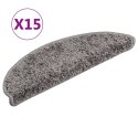 VidaXL Maty na schody 15 szt. 56x17x3 cm Szare półokrągłe