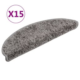 VidaXL Maty na schody 15 szt. 56x17x3 cm Szare półokrągłe