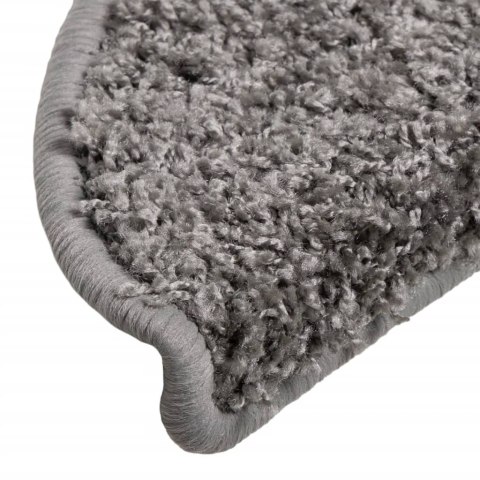 VidaXL Maty na schody 15 szt. 56x17x3 cm Szare półokrągłe