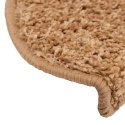 VidaXL Maty na schody 15 szt. 65x21x4 cm Beżowe półokrągłe duże