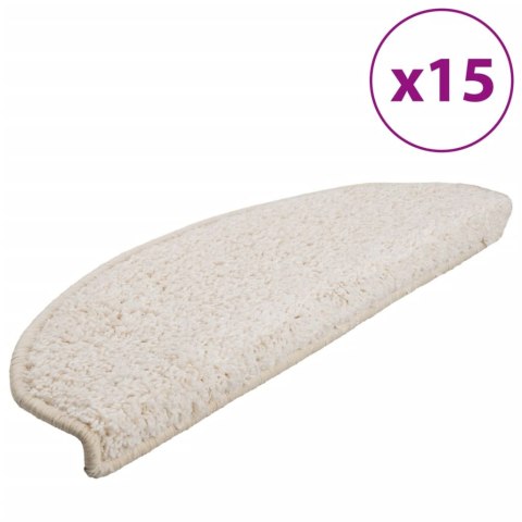 VidaXL Maty na schody 15 szt. 65x21x4 cm Białe półokrągłe duże