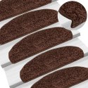 VidaXL Maty na schody 15 szt. 65x21x4 cm Brązowe półokrągłe duże
