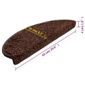 VidaXL Maty na schody 15 szt. 65x21x4 cm Brązowe półokrągłe duże