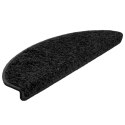 VidaXL Maty na schody 15 szt. 65x21x4 cm Czarne półokrągłe duże