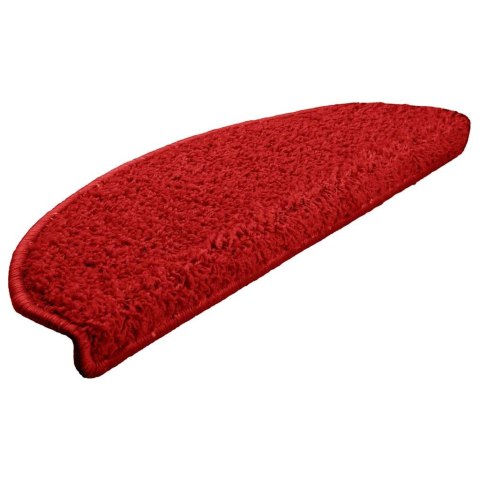 VidaXL Maty na schody 15 szt. 65x21x4 cm Czerwone półokrągłe duże