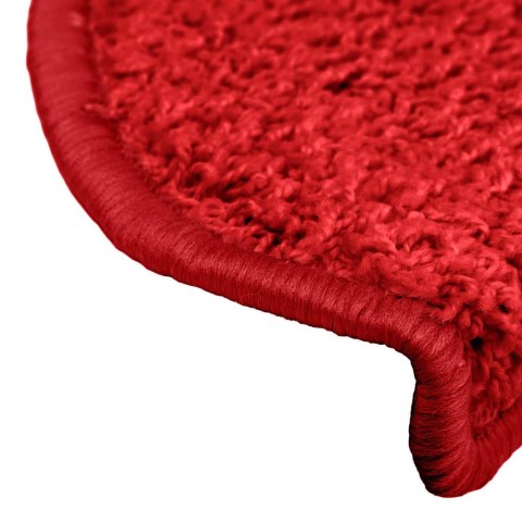 VidaXL Maty na schody 15 szt. 65x21x4 cm Czerwone półokrągłe duże