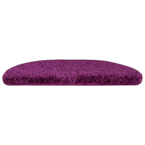 VidaXL Maty na schody 15 szt. 65x21x4 cm Fioletowe półokrągłe duże