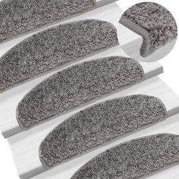 VidaXL Maty na schody 15 szt. 65x21x4 cm Szare półokrągłe duże