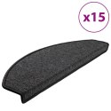 VidaXL Maty na schody 15 szt. 65x24x4 cm Antracytowe półokrągłe duże