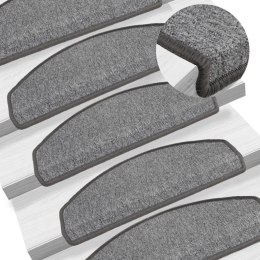 VidaXL Maty na schody 15 szt. 65x24x4 cm Ciemnoszare Półokrągłe Duże