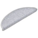 VidaXL Nakładki na schody, 15 szt., 56 x 17 x 3 cm, jasnoszare