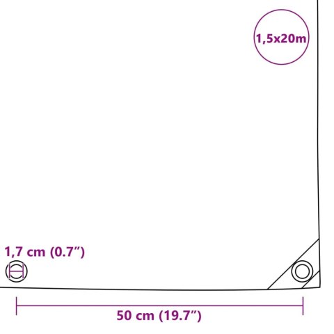 VidaXL Plandeka 650 g/m², 1,5 x 20 m, niebieska