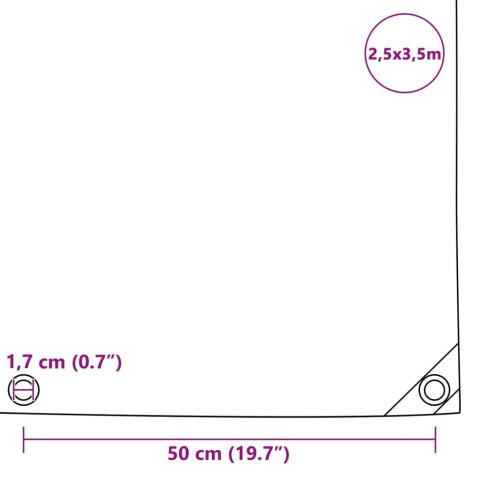 VidaXL Plandeka 650 g/m², 2,5 x 3,5 m, niebieska