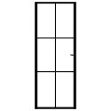 VidaXL Drzwi wewnętrzne, szkło ESG i aluminium, 76x201,5 cm, czarne