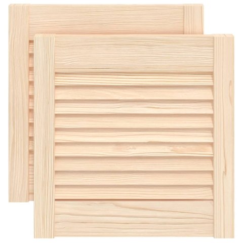 VidaXL Drzwi żaluzjowe do szafki, 2 szt., 39,5x39,4 cm, drewno sosnowe