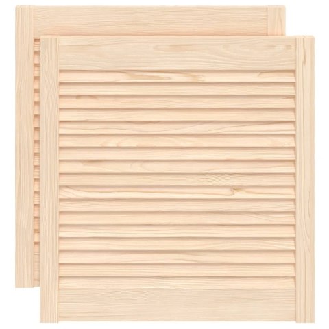 VidaXL Drzwi żaluzjowe do szafki, 2 szt., 61,5x59,4 cm, drewno sosnowe