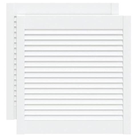 VidaXL Drzwi żaluzjowe do szafki, 2 szt., białe, 61,5x59,4 cm, sosnowe