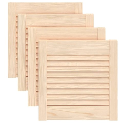VidaXL Drzwi żaluzjowe do szafki, 4 szt., 39,5x39,4 cm, drewno sosnowe