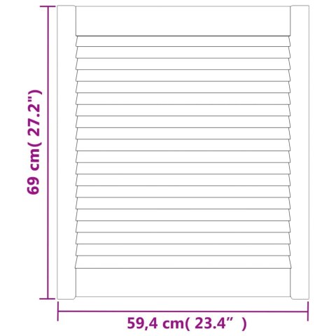 VidaXL Drzwi żaluzjowe do szafki, 4 szt., 69x59,4 cm, drewno sosnowe