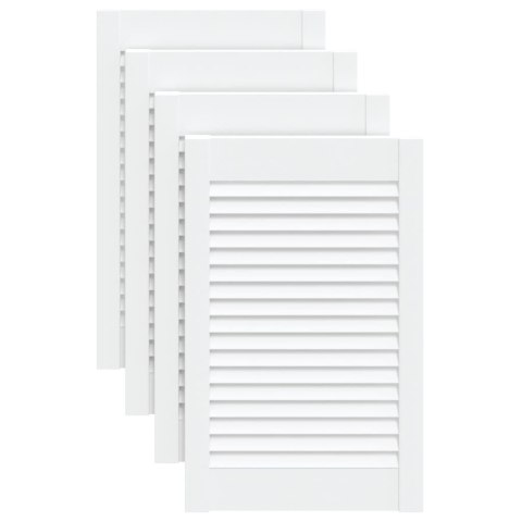 VidaXL Drzwi żaluzjowe do szafki, 4 szt., białe, 61,5x39,4 cm, sosnowe