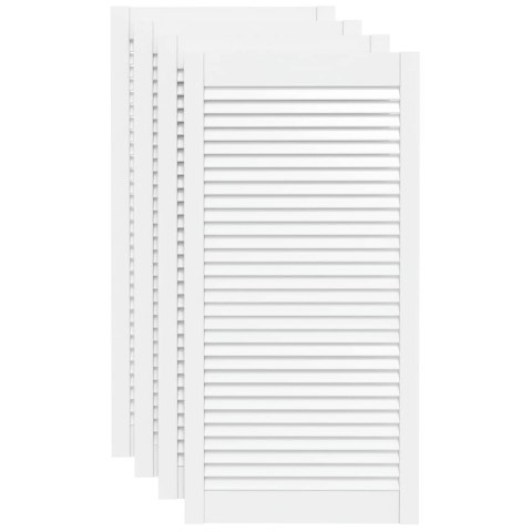 VidaXL Drzwi żaluzjowe do szafki, 4 szt., białe, 99,3x49,4 cm, sosnowe