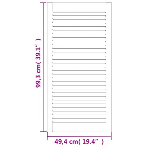 VidaXL Drzwi żaluzjowe do szafki, 4 szt., białe, 99,3x49,4 cm, sosnowe