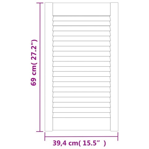 VidaXL Drzwi żaluzjowe do szafki, 69x39,4 cm, lite drewno sosnowe