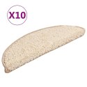 VidaXL Maty na schody 10 szt. 56x17x3 cm Kremowe półokrągłe