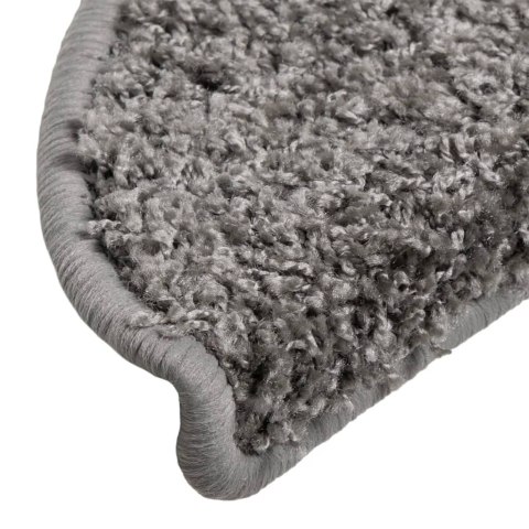 VidaXL Maty na schody 10 szt. 56x17x3 cm Szare półokrągłe