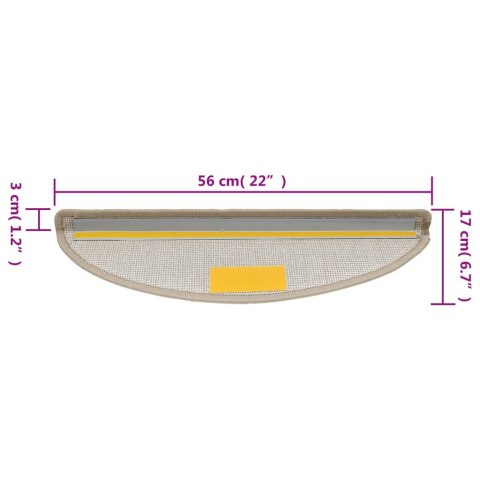 VidaXL Maty na schody 10 szt. 56x17x3 cm Taupe Półokrągłe