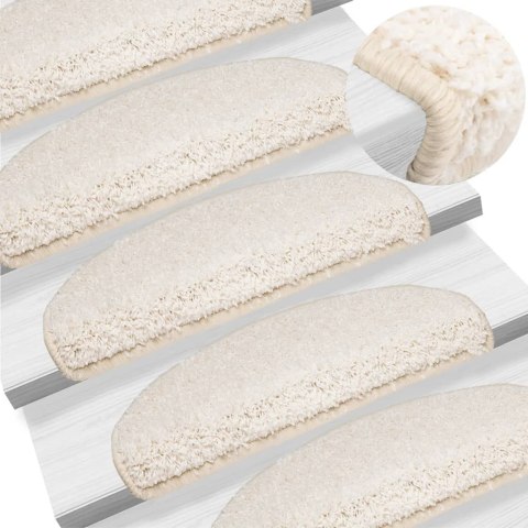 VidaXL Maty na schody 10 szt. 65x21x4 cm Białe półokrągłe duże