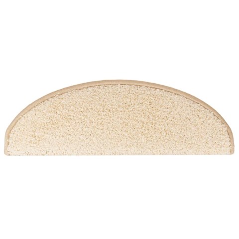 VidaXL Maty na schody 10 szt. 65x21x4 cm Kremowe półokrągłe duże
