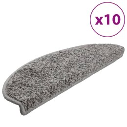 VidaXL Maty na schody 10 szt. 65x21x4 cm Szare półokrągłe duże