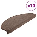 VidaXL Maty na schody 10 szt. 65x24x4 cm Brąz kawowy Półokrągły Duży