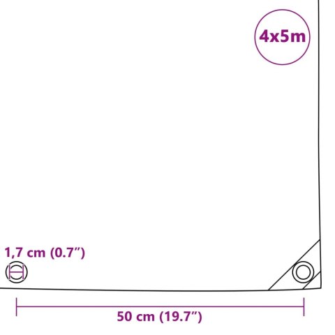 PLANDEKA PŁACHTA 650 G/M² 4X5M