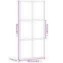 VidaXL Drzwi przesuwne, czarne, 102,5x205cm, szkło hartowane aluminium