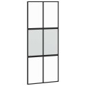 VidaXL Drzwi przesuwne, czarne, 90x205 cm, szkło hartowane, aluminium