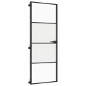 VidaXL Drzwi wewnętrzne, czarne, 76x201,5 cm, szkło i aluminium