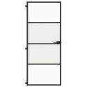 VidaXL Drzwi wewnętrzne, czarne, 83x201,5 cm, szkło i aluminium
