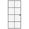 VidaXL Drzwi wewnętrzne, czarne, 93x201,5 cm, szkło i aluminium