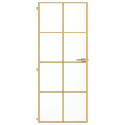 VidaXL Drzwi wewnętrzne, złote, 83x201,5 cm, szkło i aluminium