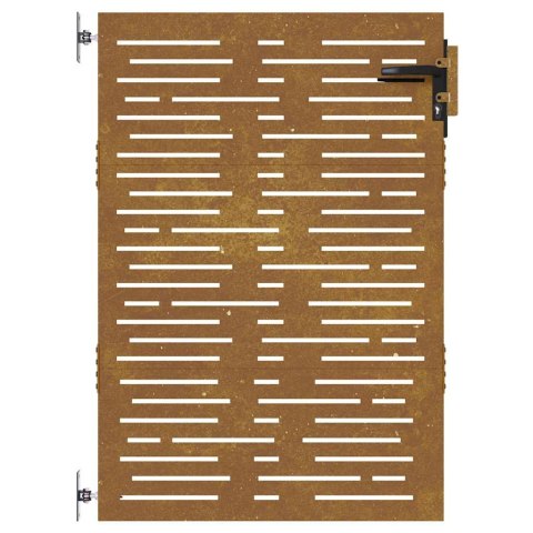 VidaXL Furtka ogrodowa, 85x125 cm, stal kortenowska, motyw prostokątów