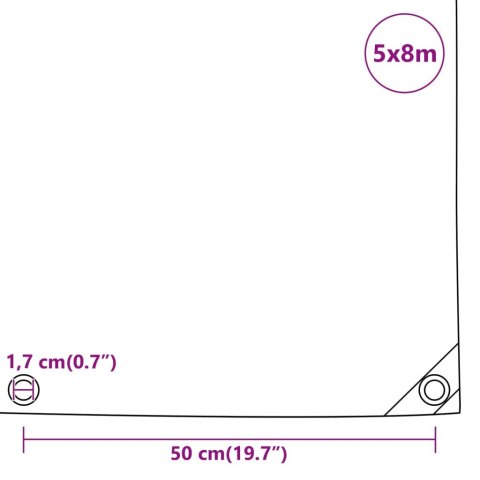 PLANDEKA PŁACHTA SZARA 5X8M 650 G/M²